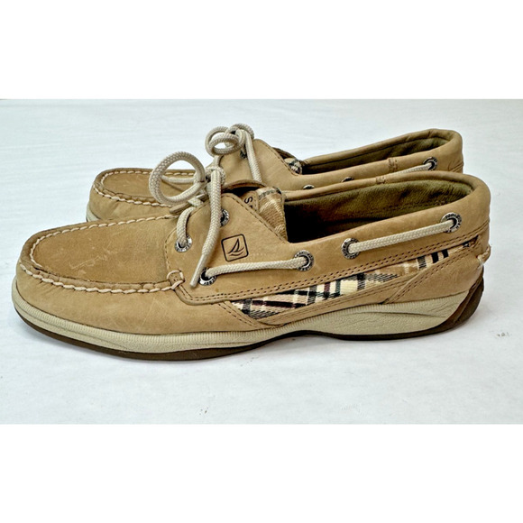 Sperry Classic Boat Shoe Top Siders Women Size 7 Leather Plaid Details 975434280 - Picture 4 of 10